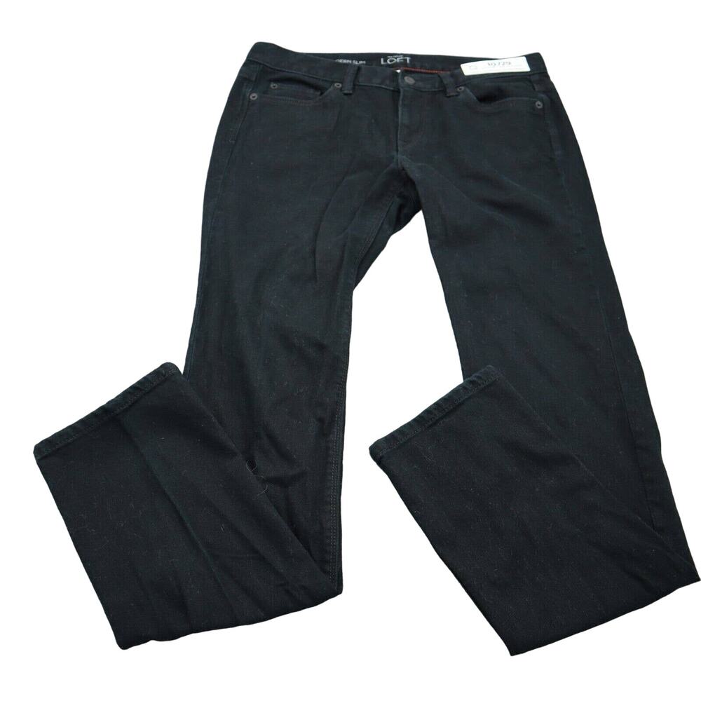 Ann Taylor LOFT Jeans Womens 8 Black Denim Lightweight Casual Modern Slim